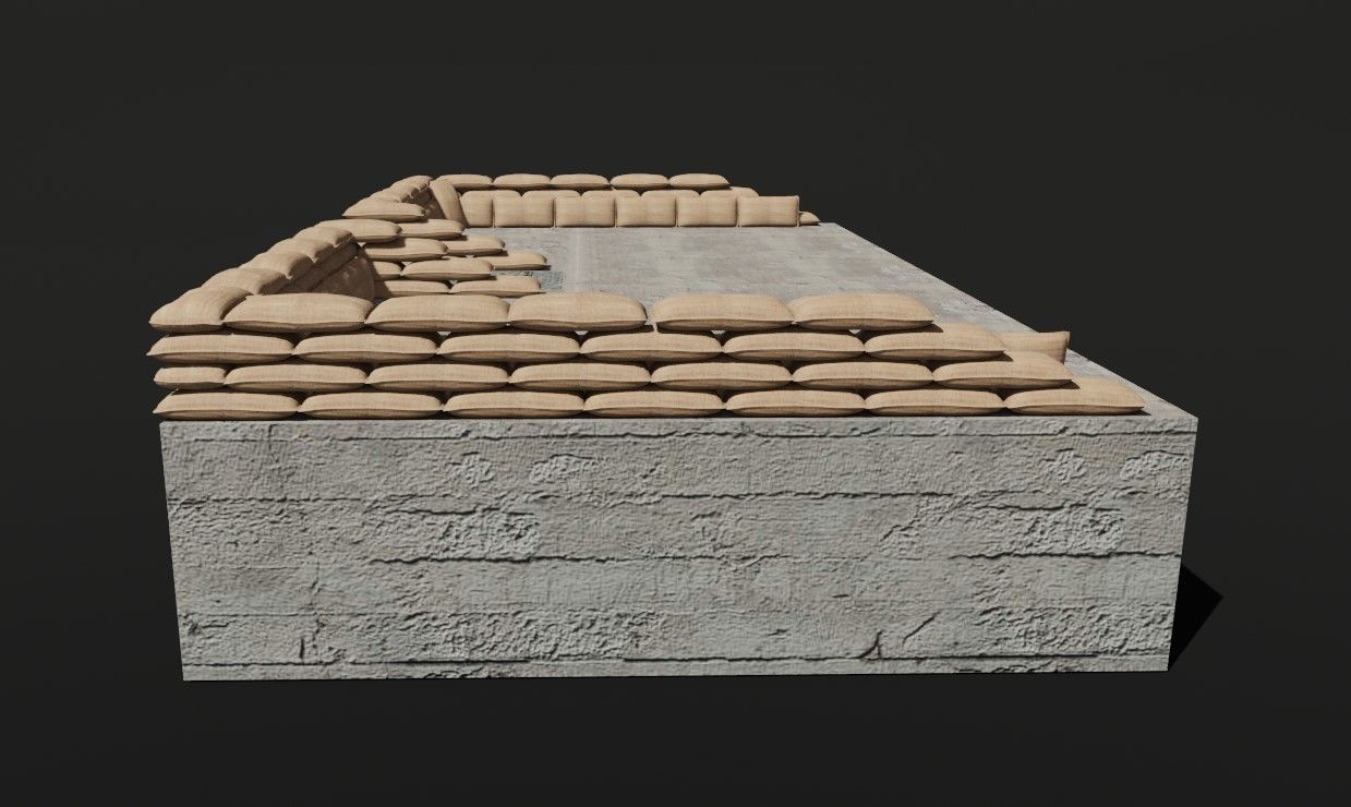Sand Bag and Ladder - Bunker - Sacos de Areia 3D model_10