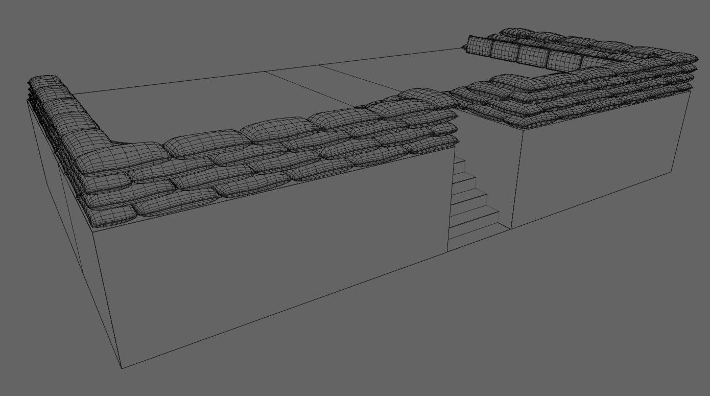 Sand Bag and Ladder - Bunker - Sacos de Areia 3D model_21