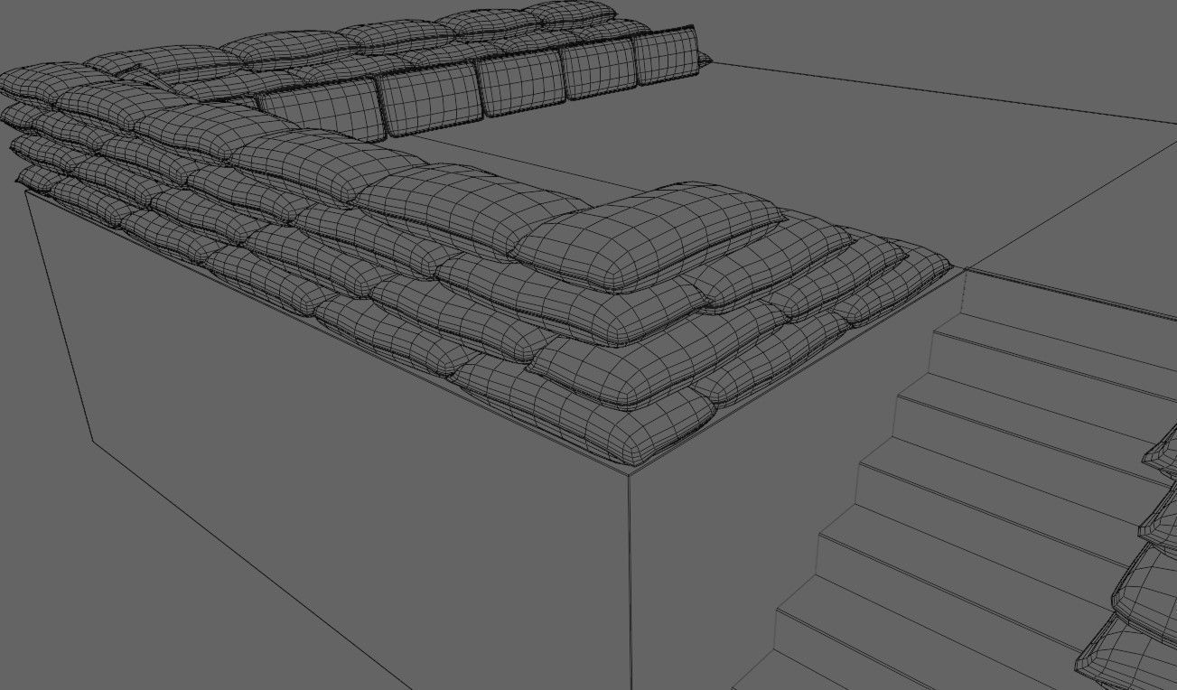 Sand Bag and Ladder - Bunker - Sacos de Areia 3D model_22