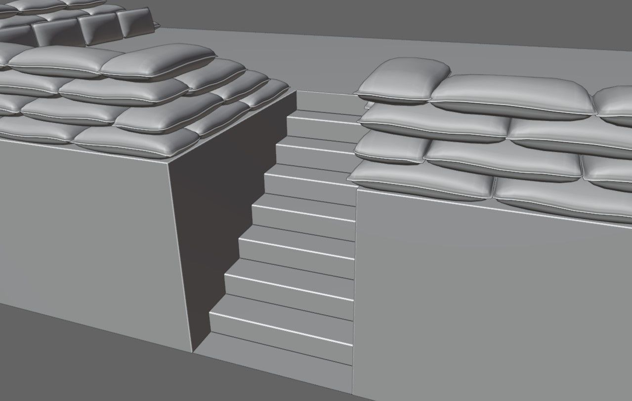 Sand Bag and Ladder - Bunker - Sacos de Areia 3D model_20