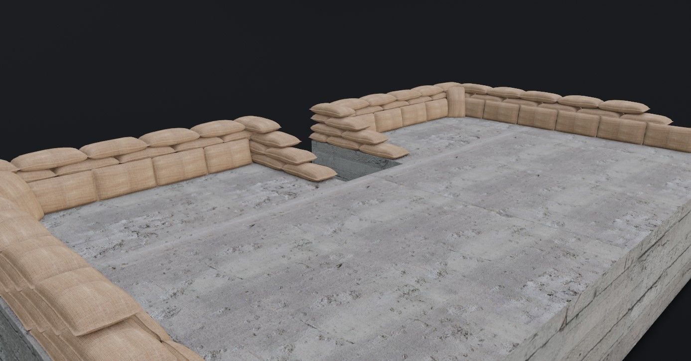 Sand Bag and Ladder - Bunker - Sacos de Areia 3D model_12