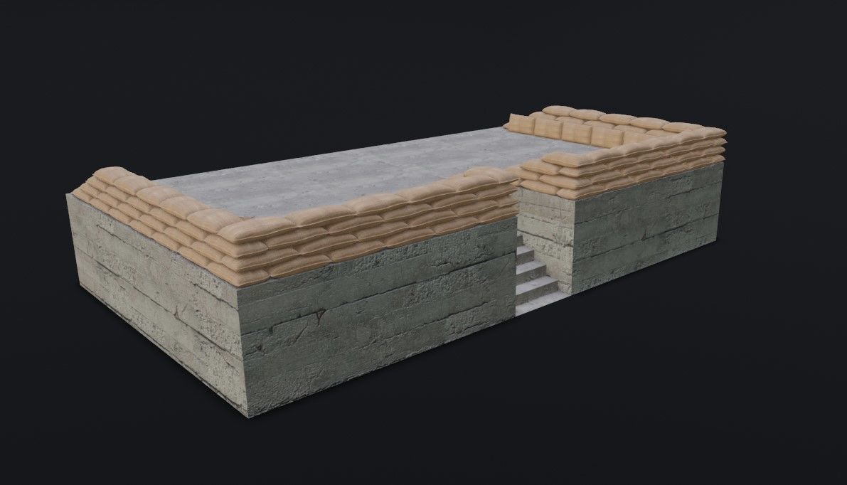 Sand Bag and Ladder - Bunker - Sacos de Areia 3D model_14