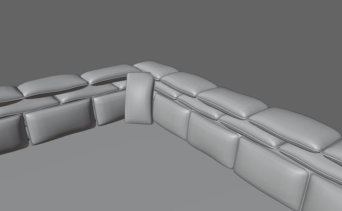 Sand Bag and Ladder - Bunker - Sacos de Areia 3D model_19