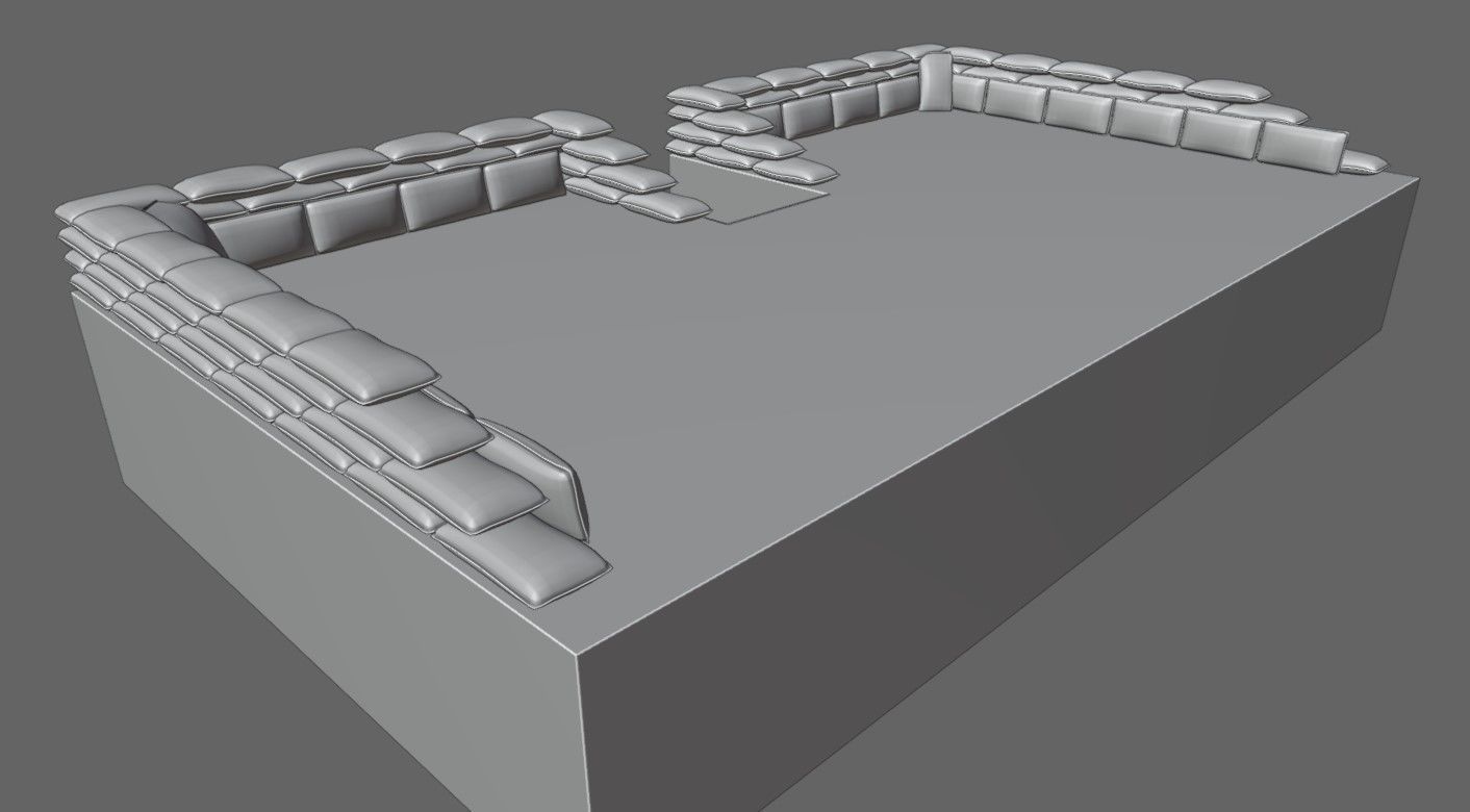 Sand Bag and Ladder - Bunker - Sacos de Areia 3D model_18