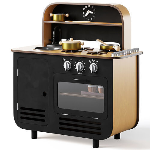 Modern Chef Large Wooden Kitchen Playset 3D model