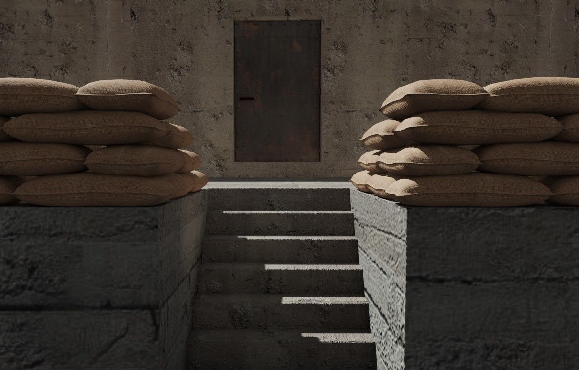 Bunker and Sand Bags - World War 3D model_4