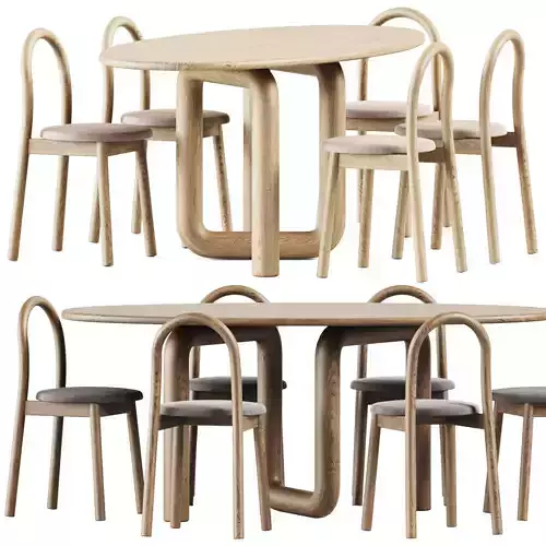 Oval Mono Table by Objects and Ideas and Bobby  Chair 