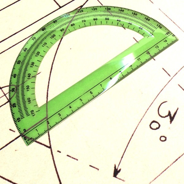 Plastic Protractor Ruler 04 3D model_1