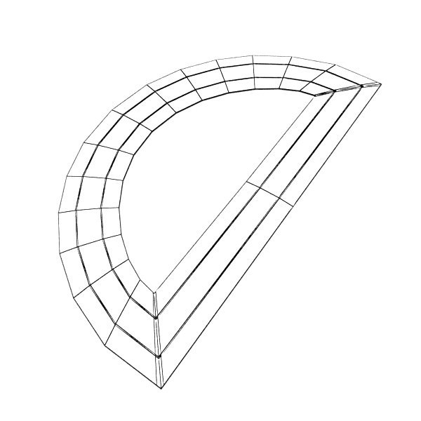 Plastic Protractor Ruler 04 3D model_6