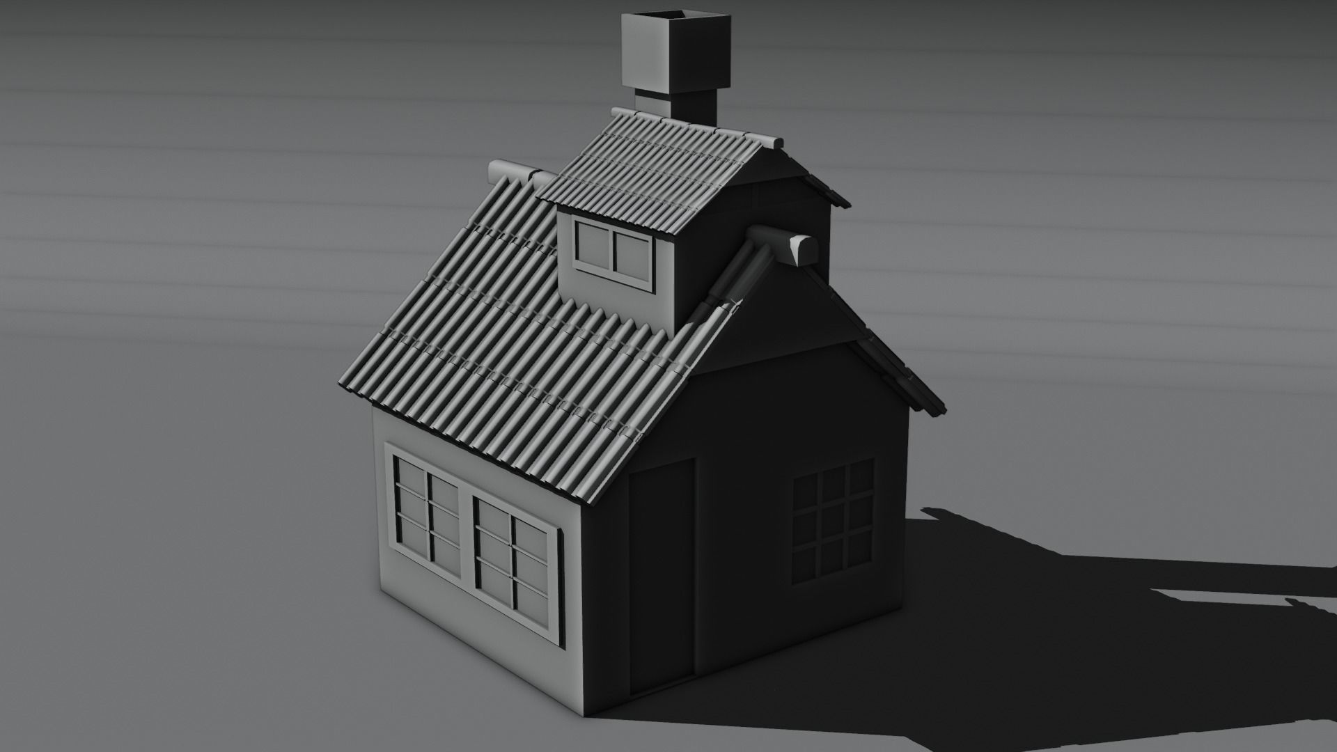 Low Poly House Free low-poly 3D model_3