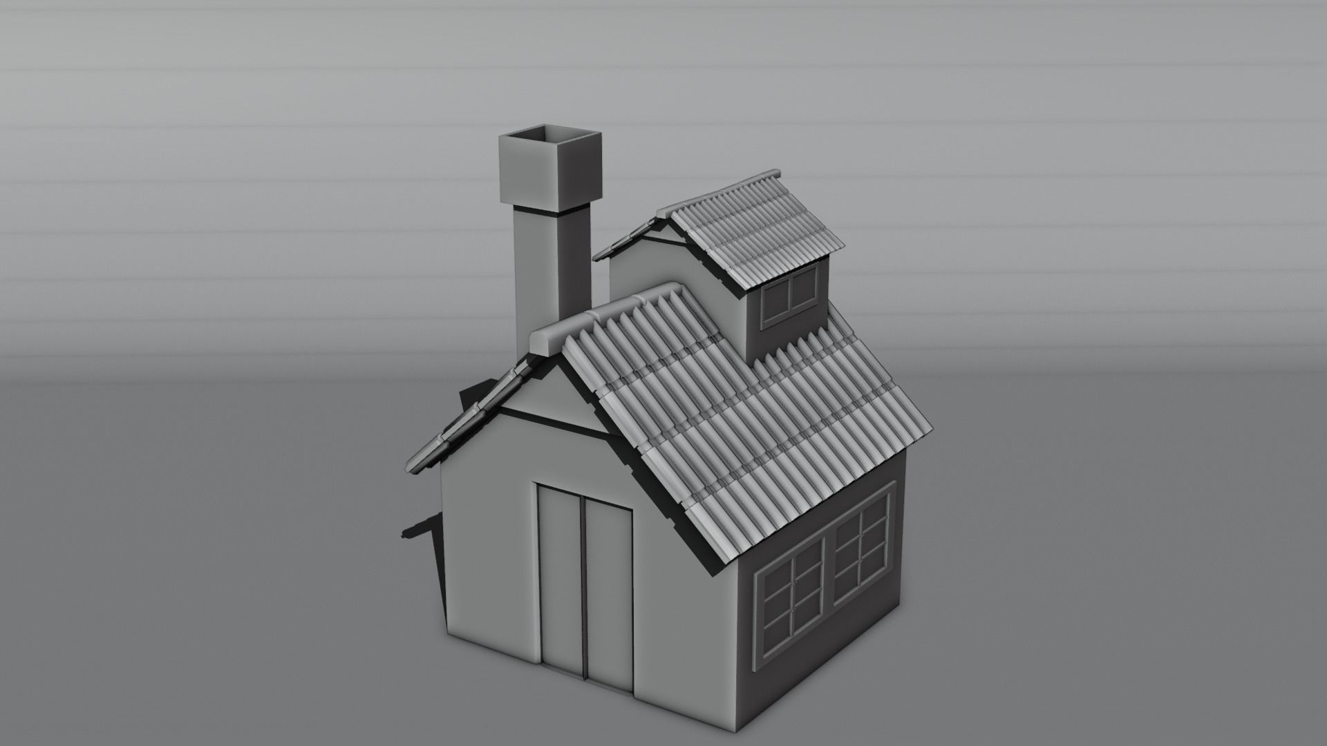 Low Poly House Free low-poly 3D model_1