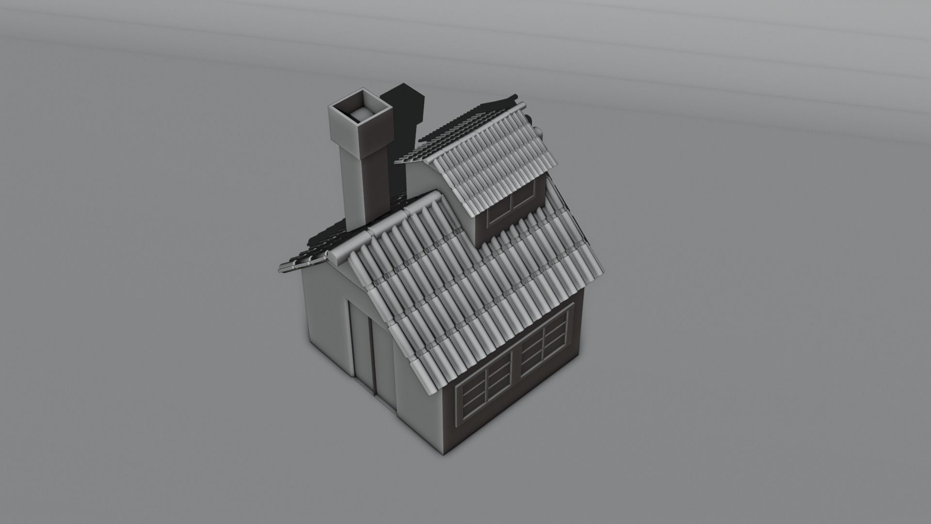 Low Poly House Free low-poly 3D model_2