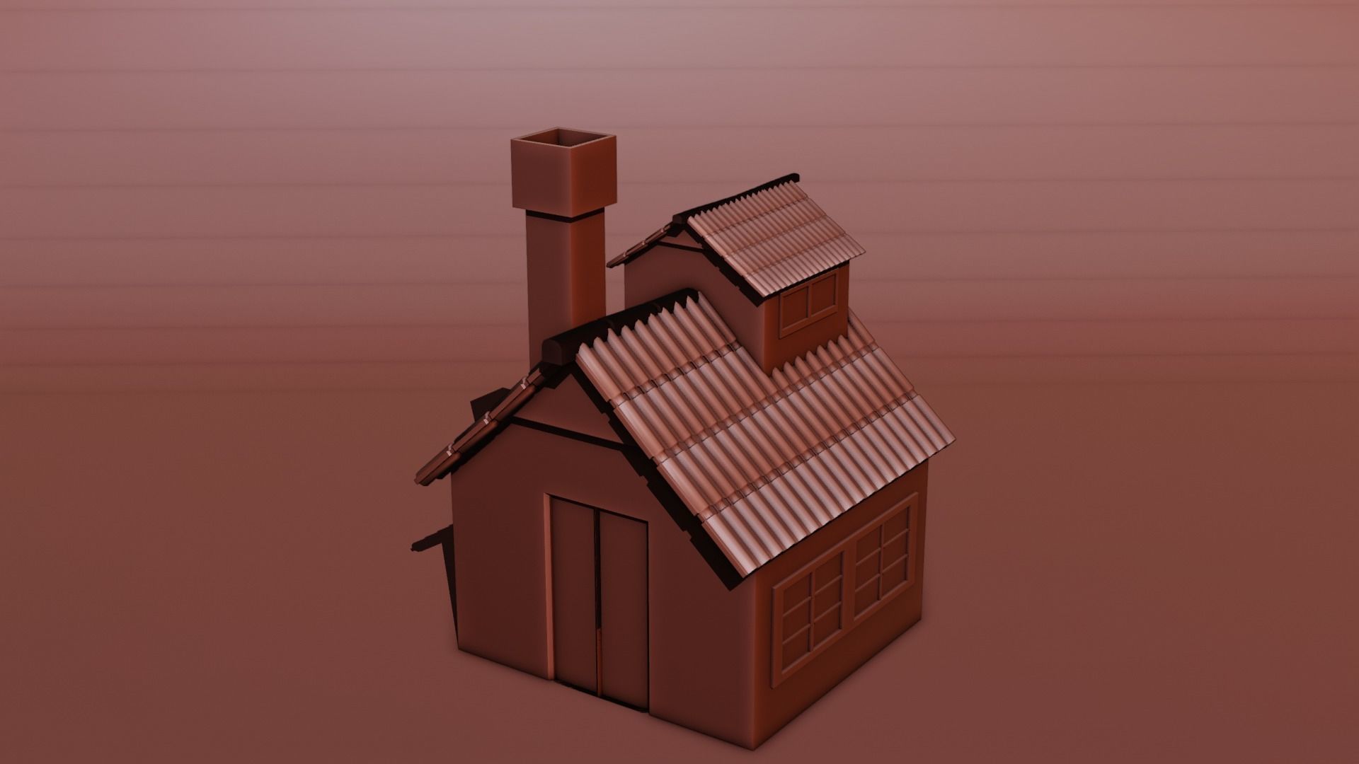 Low Poly House Free low-poly 3D model_6