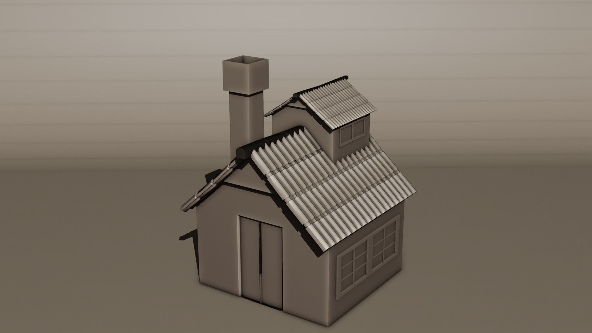 Low Poly House Free low-poly 3D model_7