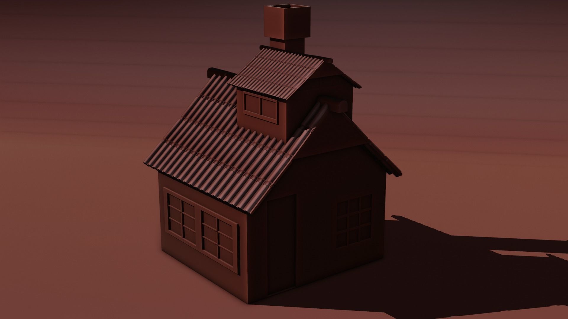Low Poly House Free low-poly 3D model_5