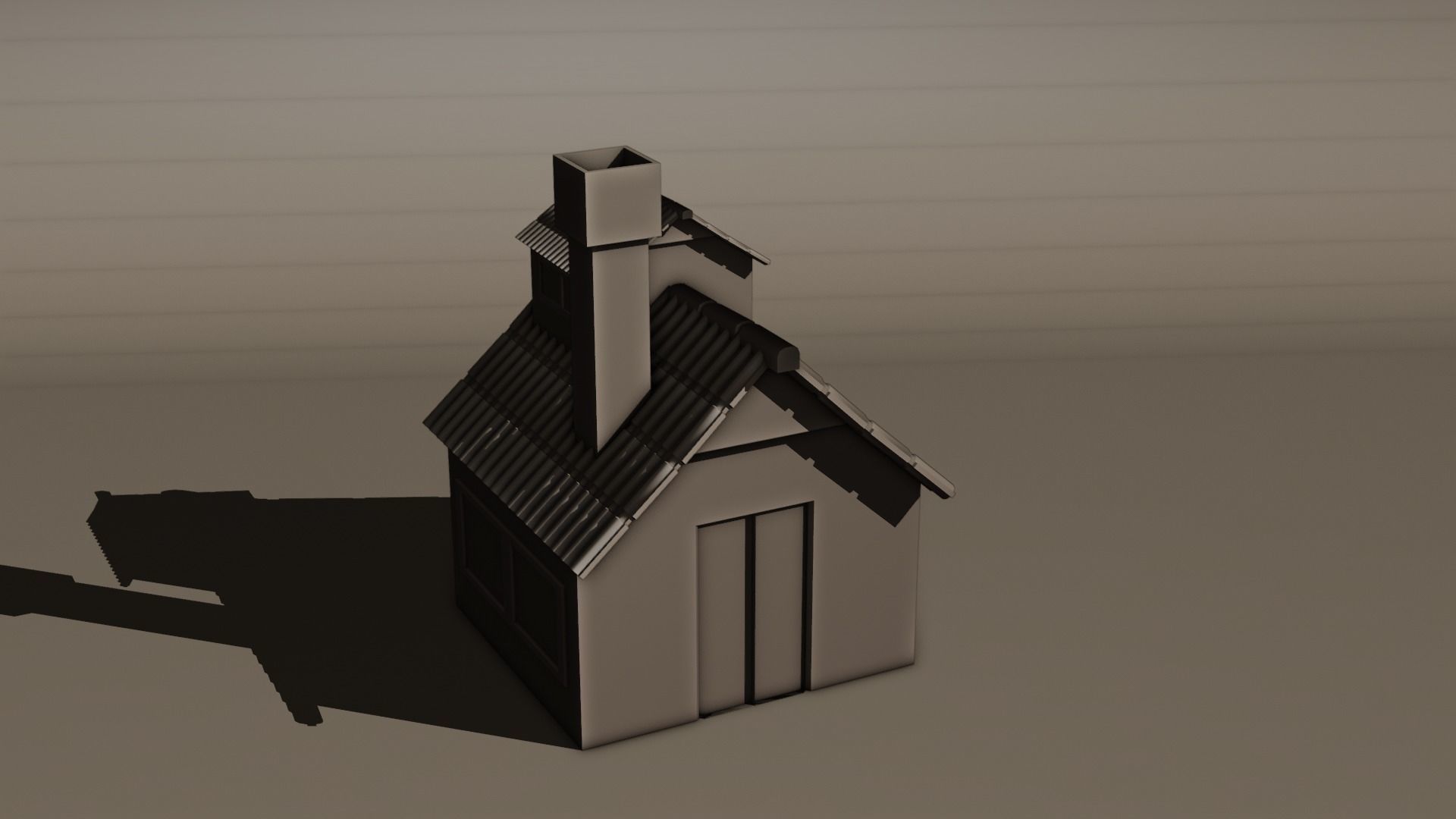 Low Poly House Free low-poly 3D model_4