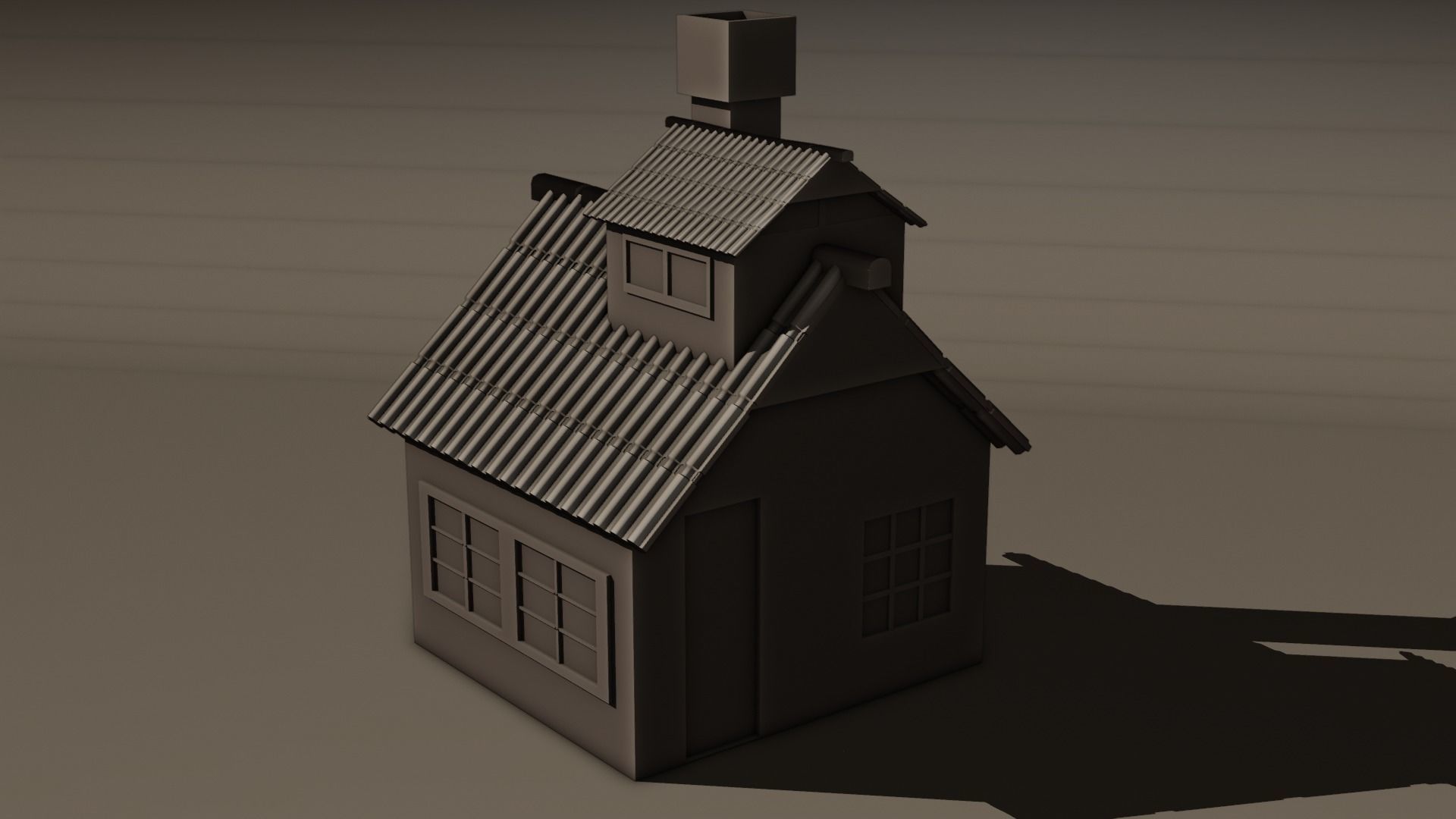 Low Poly House Free low-poly 3D model_10
