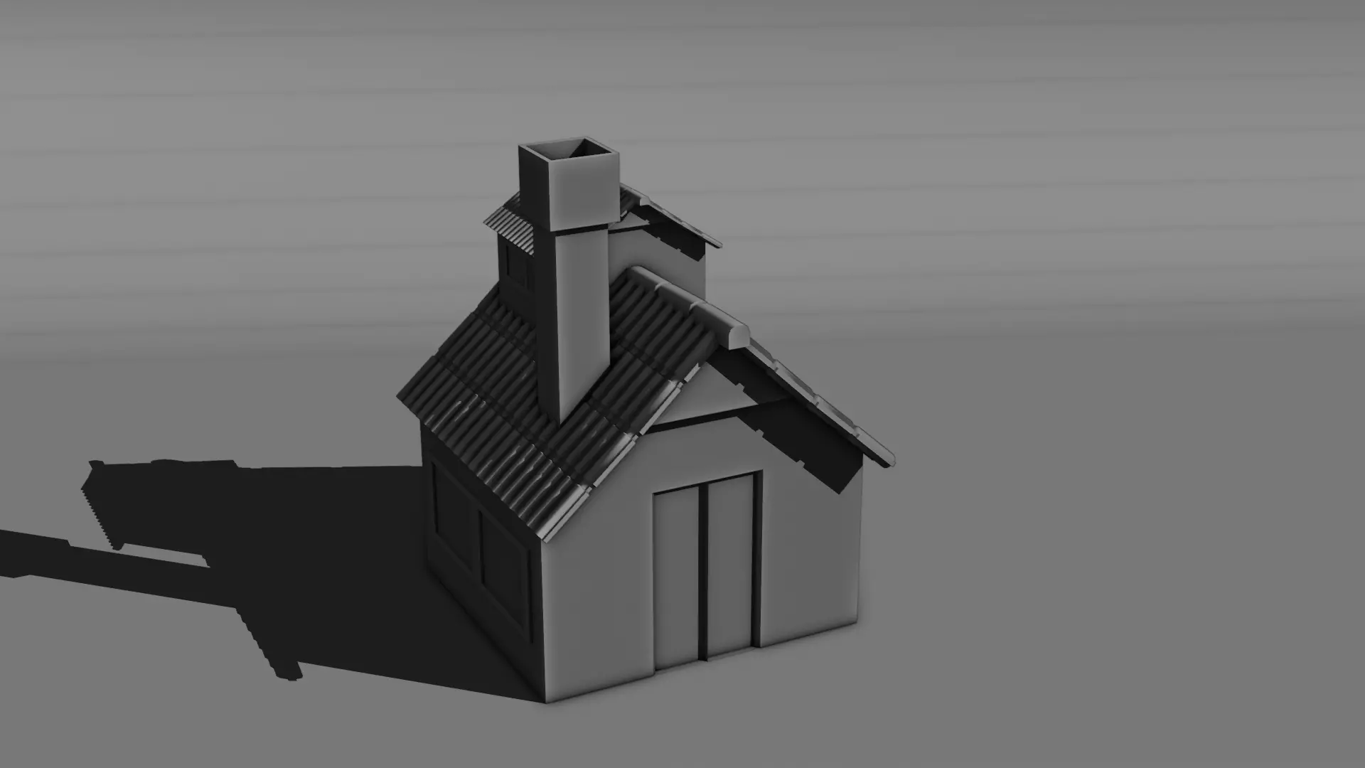 Low Poly House Free low-poly 3D model_0