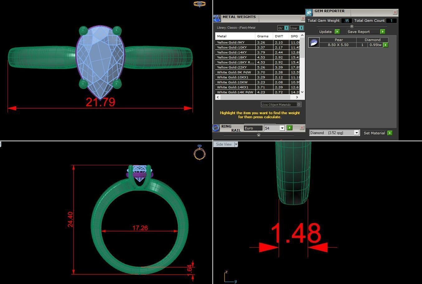 Diamond Jewelry Ring 3D print model_1