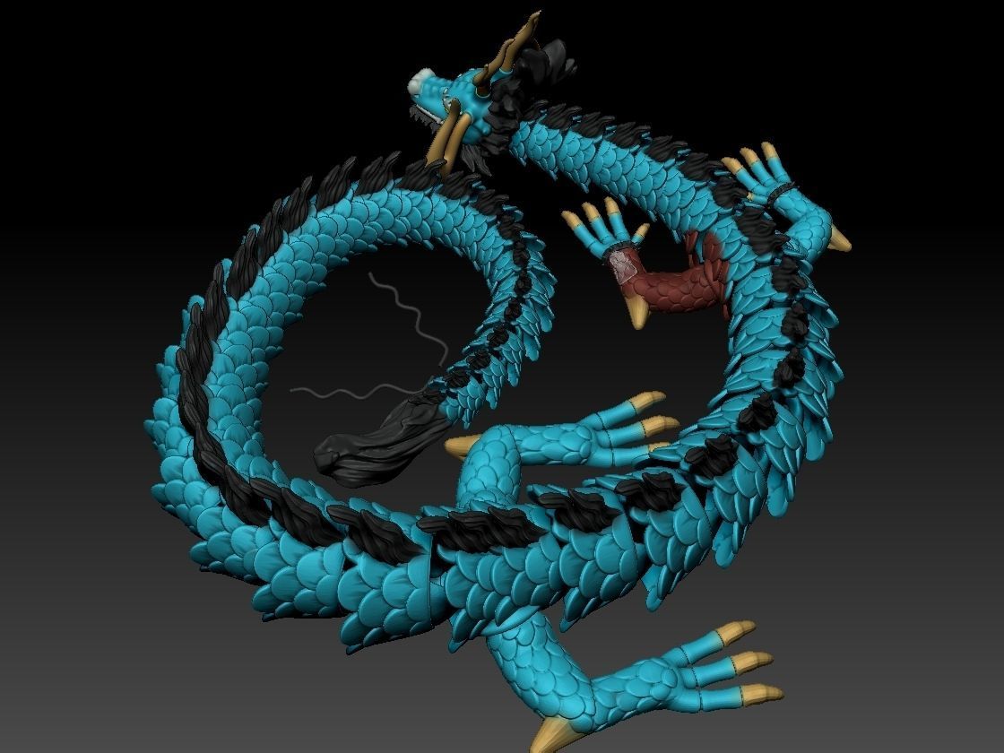 ARTICULATED DRAGON - KAIDO ONE PIECE 3D print model_3
