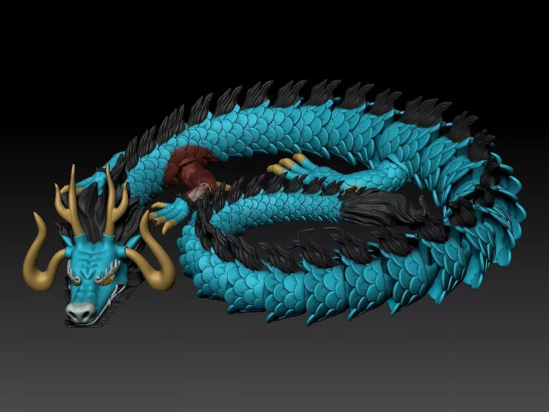 ARTICULATED DRAGON - KAIDO ONE PIECE 3D print model_0