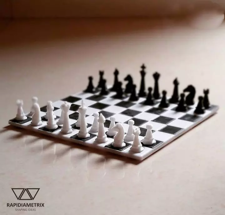 Chess Board with Players 3D print model