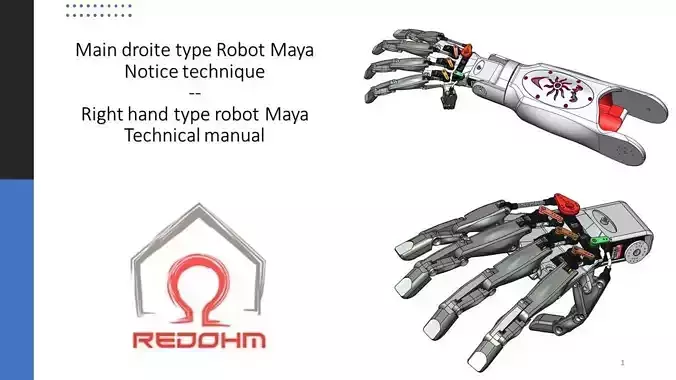 Main droite de robot Free 3D print model