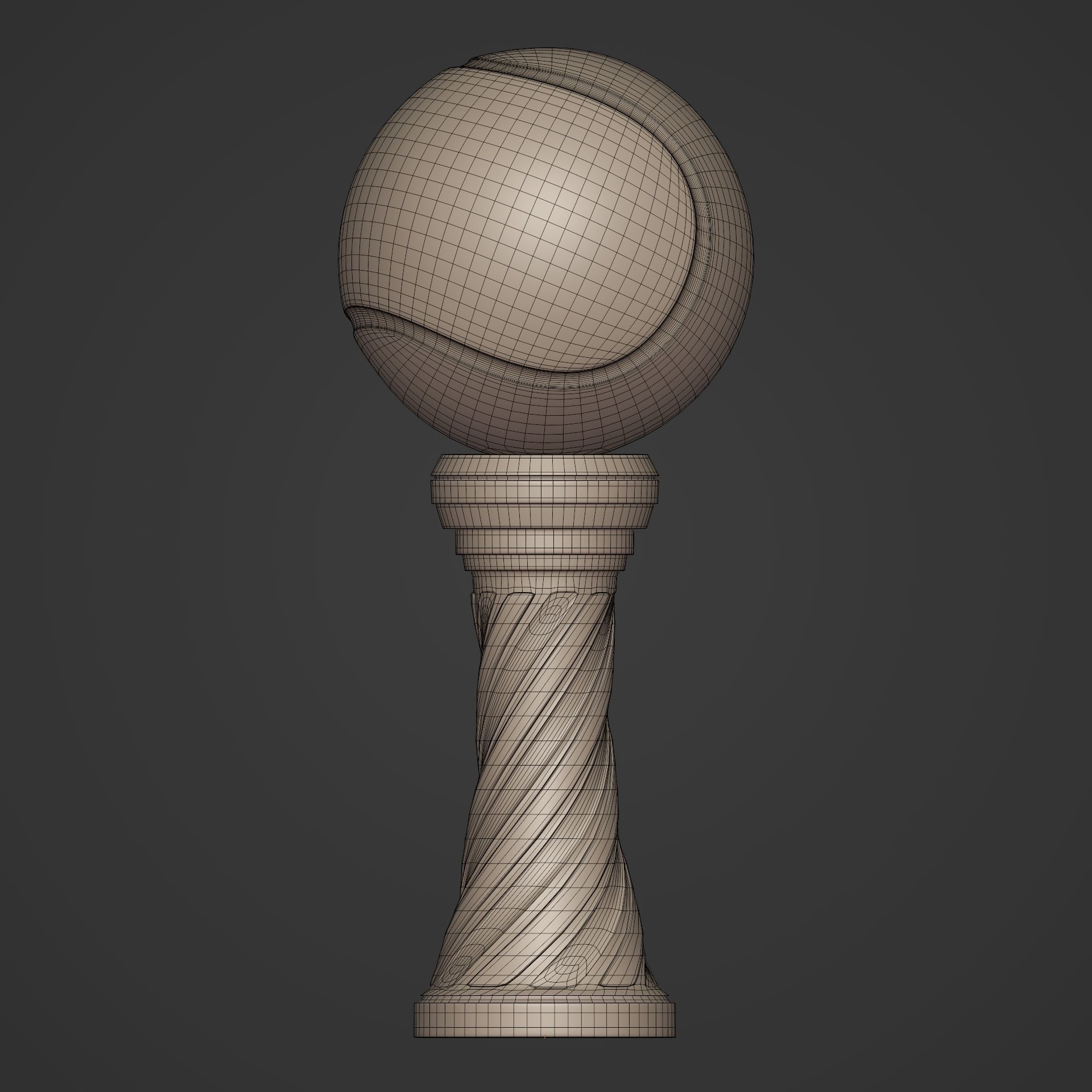 Tennis Trophy -- Original Design -- Ready for 3D Printing 3D print model_7