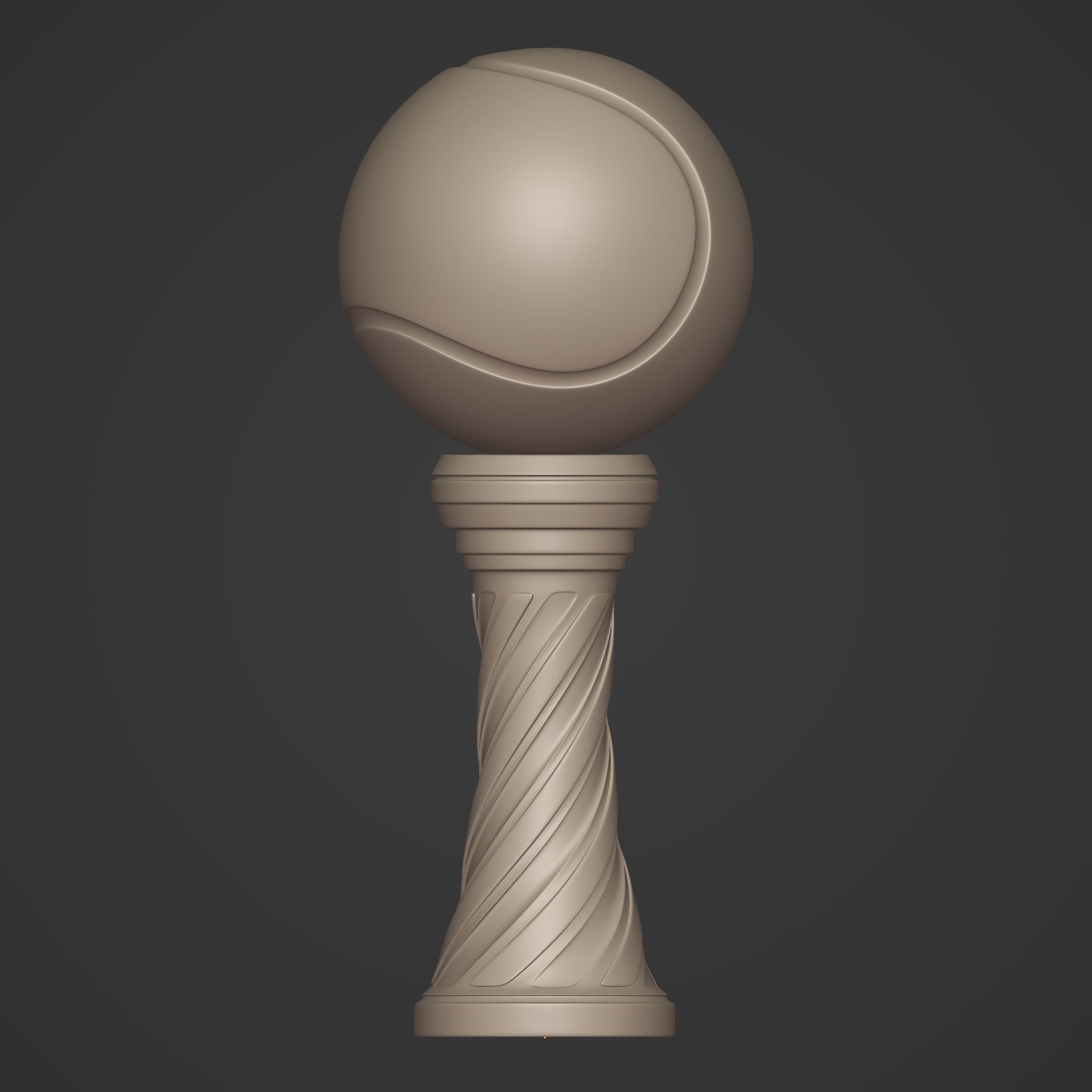 Tennis Trophy -- Original Design -- Ready for 3D Printing 3D print model_6