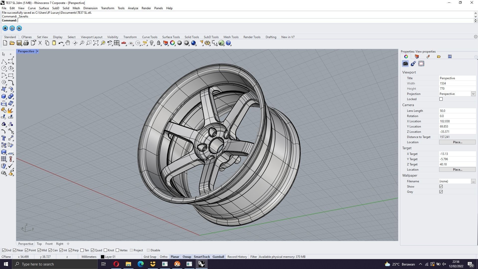 Volk Rays TE37SL 3D model_9