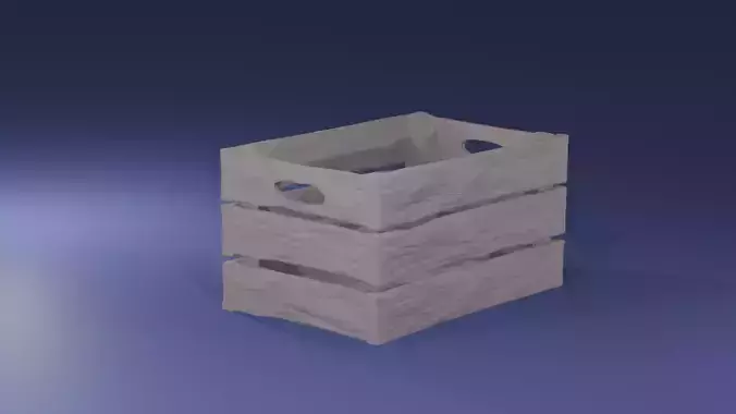 Wooden apple  fruit crate - wooden box for diorama  3D print model