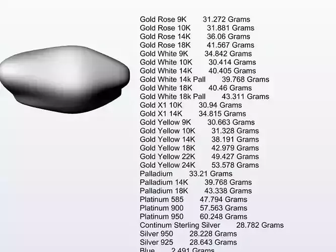 A to Z uk sizes organic shape ring stl verified