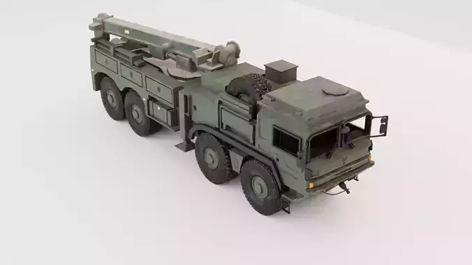 British MAN SVR 8x8 Recovery Truck VR AR Low Poly Game Ready