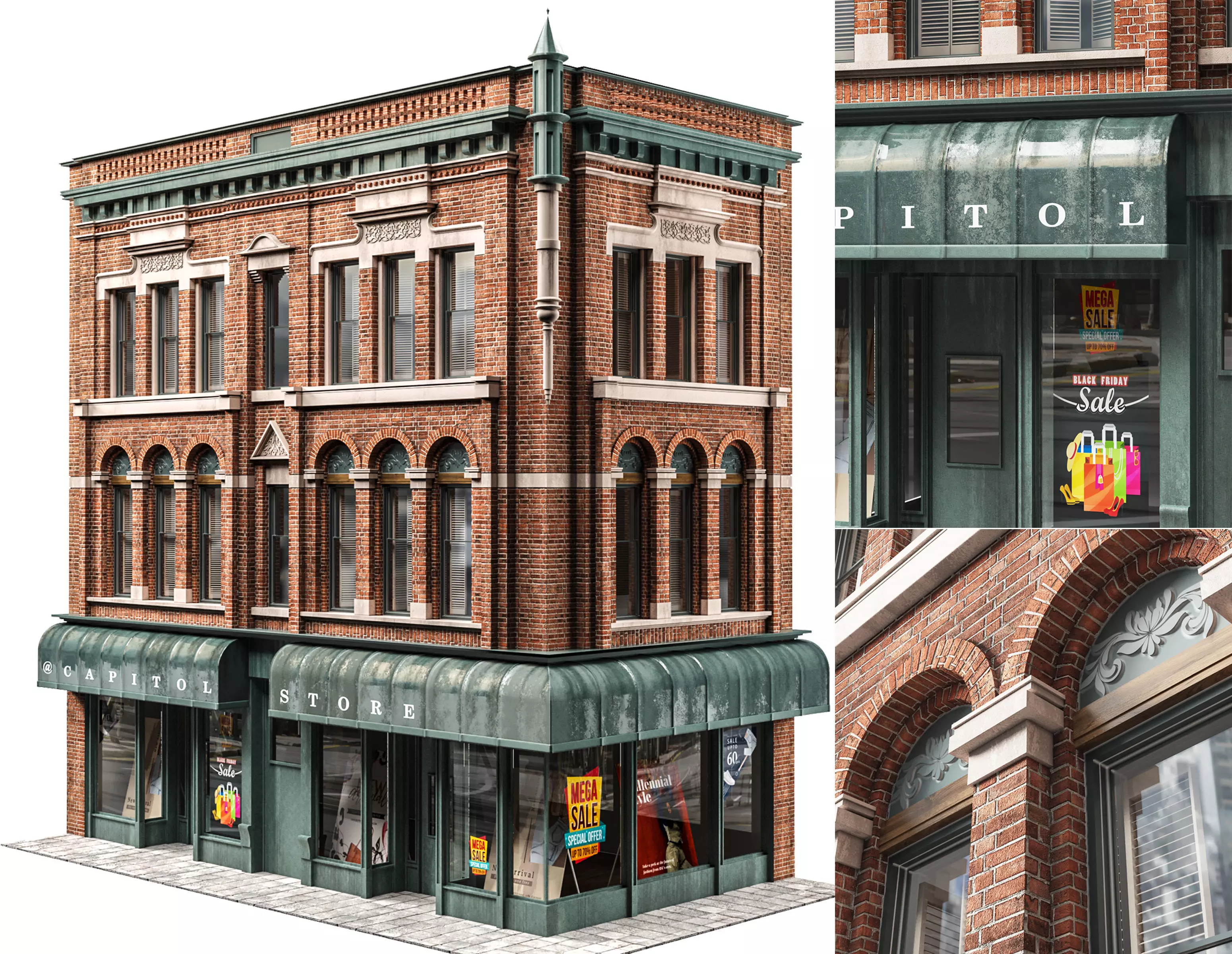 brick building 3D model_0