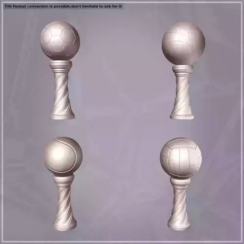 Sport Trophies Pack -- Original Design -- Ready for 3D Printing Low-poly 3D model