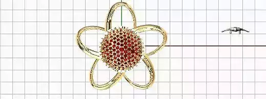 flower pave pendant stl verified 3D print model