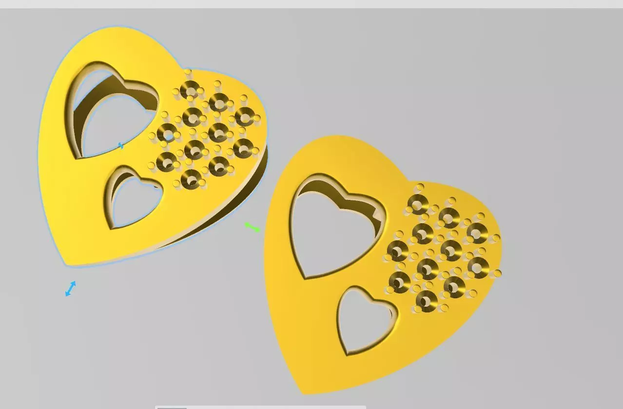 cute double hearts pendant stl verified 3D print model