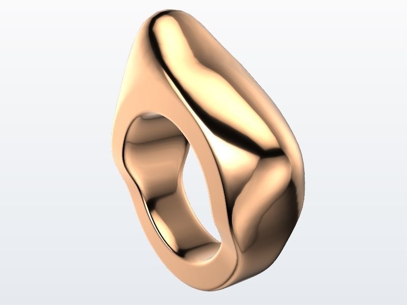 1 to 13 US sizes Modern Organic ring stl verified 3D print model_1