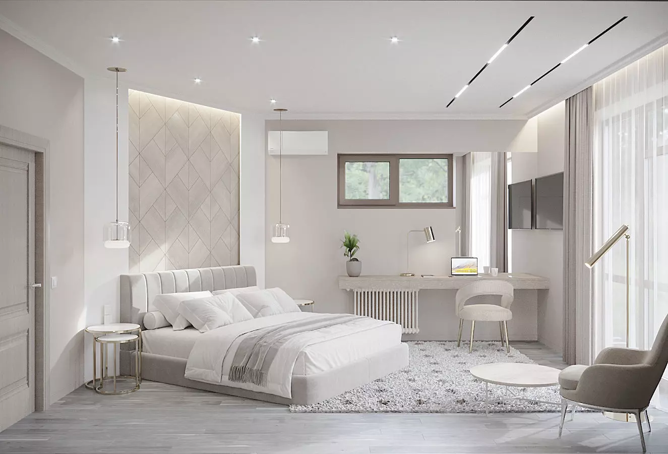 Light Pastel Bedroom 2017 3D Scene 3D model