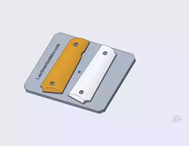 1911 Gov blank grips with fixture 3D model