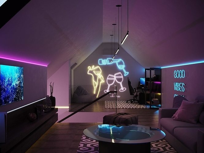 Streamer Room 2017 3D Scene 3D model
