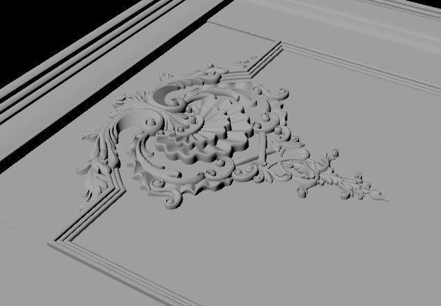 door stl ornately carved 3D model_2