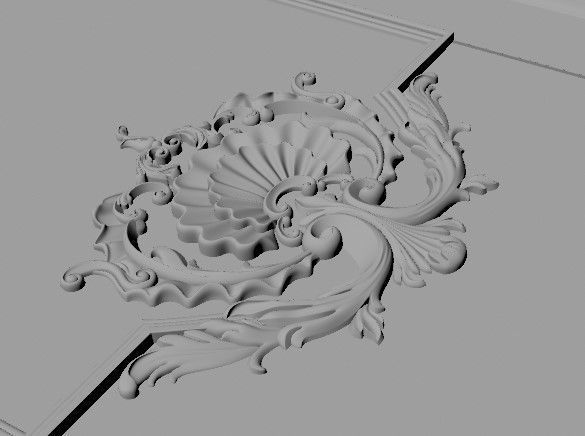 door stl ornately carved 3D model_3