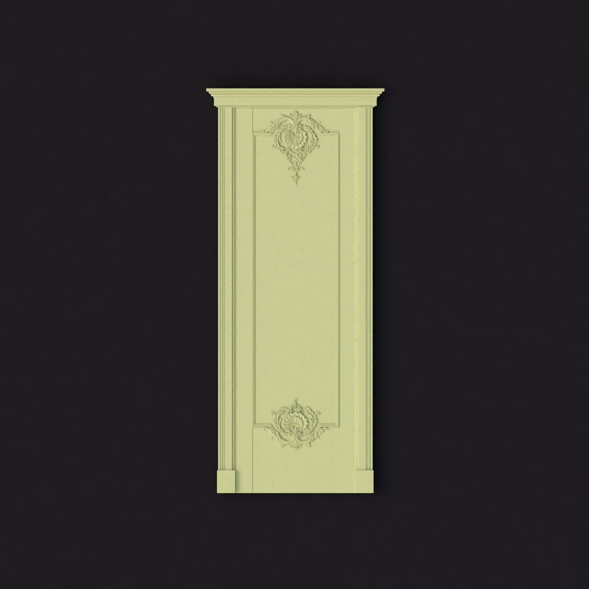 door stl ornately carved 3D model_0