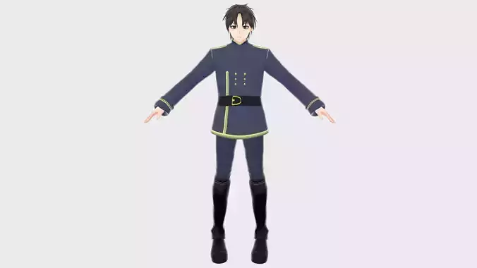 KIRITO 3D MODEL T-POSE SHAPE KEYS RIGGED Low-poly 3D model