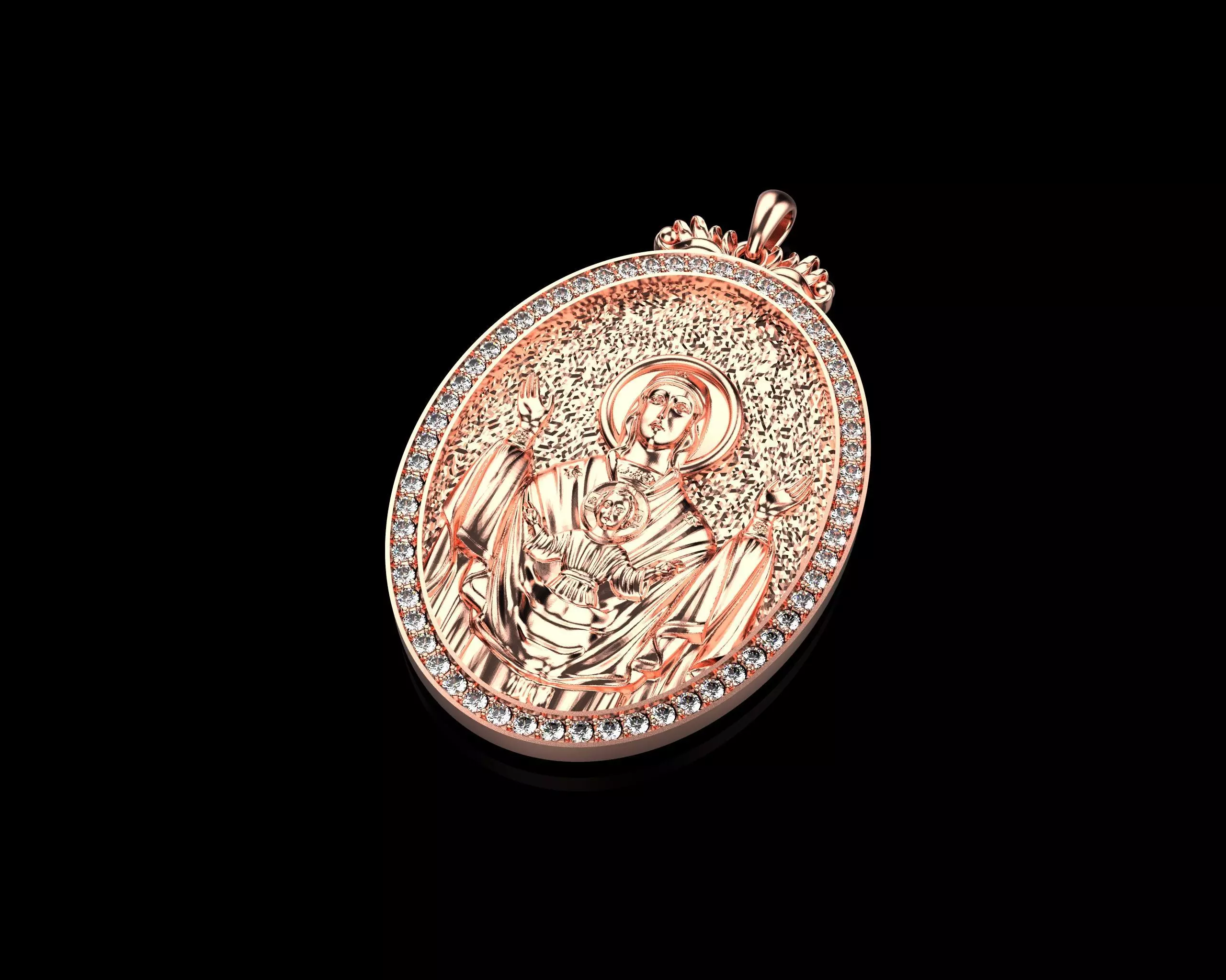 Virgin Mary pendant 135 3D print model_0