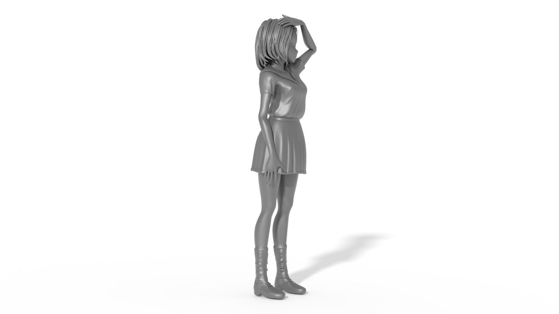 Natsuko Mogi anime girl character from Initial D series 3D print model_2