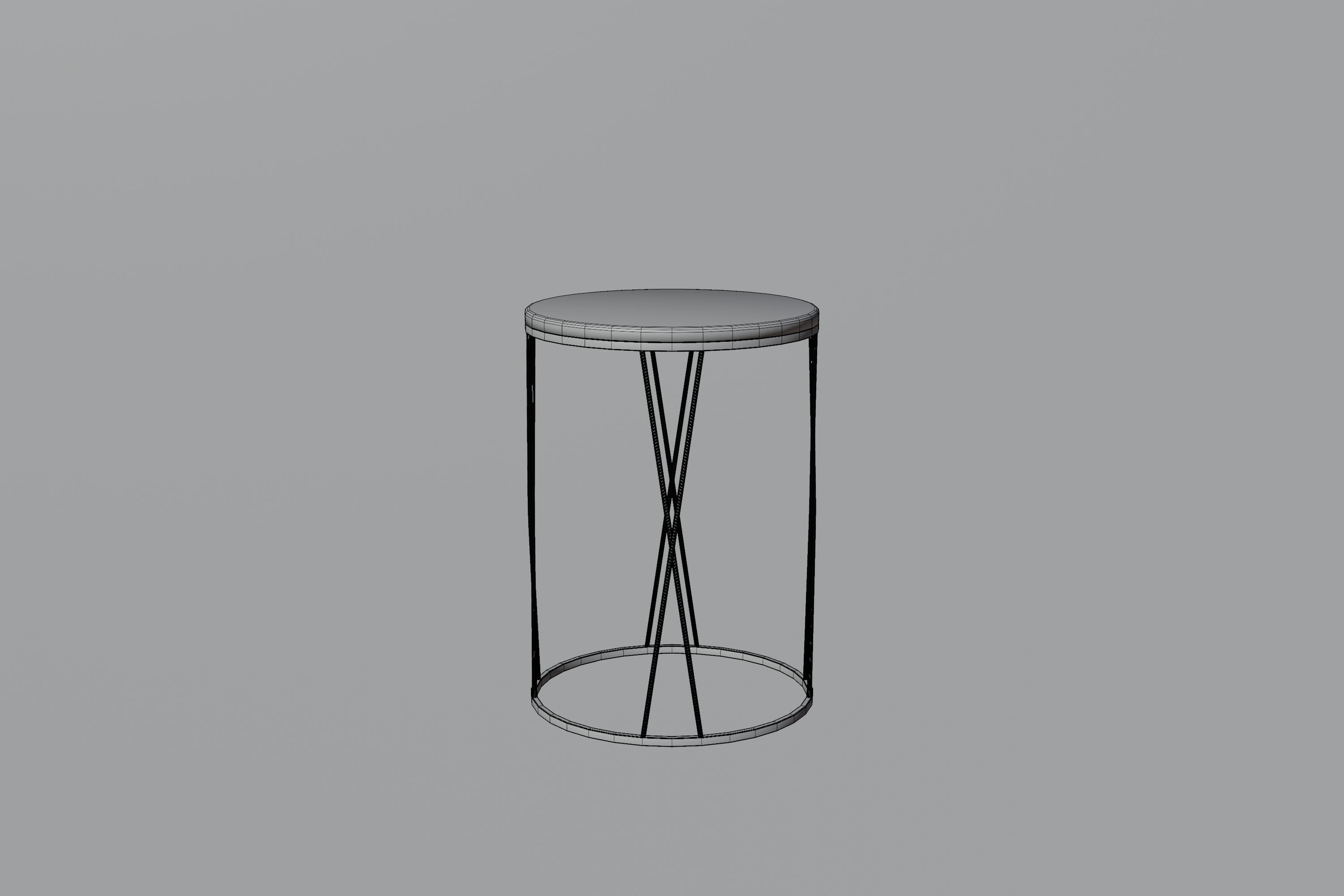 Small Table Low-poly 3D model_3