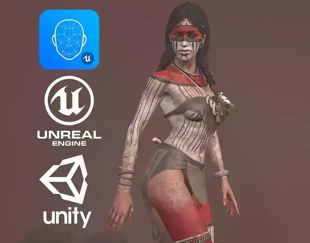 Apache Female 1 Low-poly 3D model