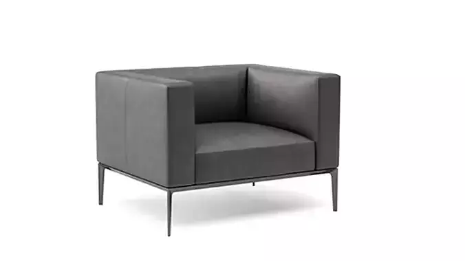 Classic Black Arm Sofa Low-poly 3D model